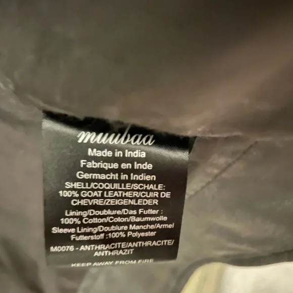 Muubaa gray leather studded biker moto jacket - Picture 7 of 10